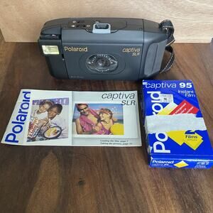Vintage Polaroid Captiva SLR SE Auto-Focus Camera w/ 1 Box 95 Film - 20 Photos